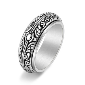 Bague sphérique astronomique rotative, bague cosmique <span class=keywords><strong>magique</strong></span> vintage hip-hop en acier inoxydable, bijoux de mode pour hommes - Product Image 2