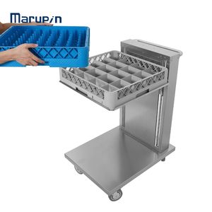 Basket stacking cart Stainless steel dishwasher basket transportation cart Hotel restaurant collection cart - Product Image 2