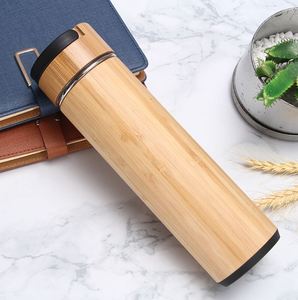 Eco-Friendly Thermos Vacuum Insulated Vaccum Stainless Steel Bamboo Thermal <b>Coffee</b> Tea Water <b>Flask</b> - Product Image 4