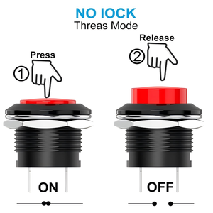 Mini SPST push <span class=keywords><strong>button</strong></span> chuyển AC250V/3A ac125v/6A nắp màu đỏ không có khóa tạm thời Cấu trúc điện tử vật liệu kim loại IP65 mức độ 1NO - Product Image 3