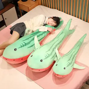 Yeni tasarım yumuşak karpuz köpekbalığı atmak yastık doldurulmuş hayvan oyuncak
