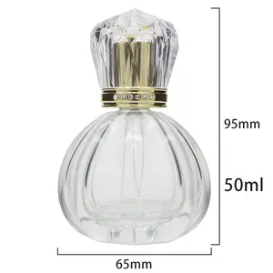 Nouveaux flacons de pulvérisation de parfum de parfum vides fantaisie de 30ml / 50ml / 100ml avec bouchon en cristal Botol Parfum