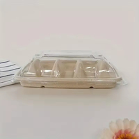 Boîte à tacos à emporter à 3 compartiments Porte-plateau Taco Conteneur d'aliments à emporter Couvercles