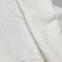 Tissu Jacquard tissé blanc doux pour femmes, 100% Polyester, hortensia confortable, robes de pyjama