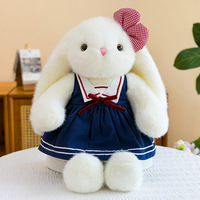 Peluche Lapin à Oreilles Longues Personnalisable avec Logo, Coussin en Forme de Lapin Blanc, Jouet en Peluche, Poupée Animale en Peluche, Coussin de Lit et Canapé, Dessin Animé Anime