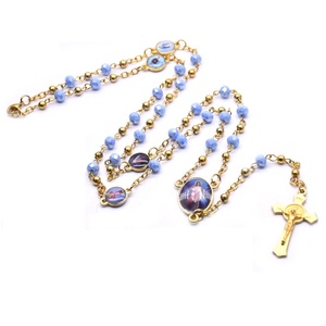Commerci all'ingrosso Placcato Oro Dei Monili Variopinti Piccole Perle di Cristallo con Ciondolo Croce <span class=keywords><strong>Rosario</strong></span> per Regali Cattolici Fornitore - Product Image 4