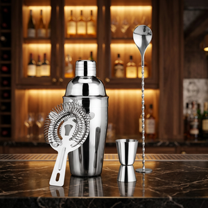 Ensemble de thérapie cocktail Silver – Kit de barman professionnel en acier inoxydable avec outils de bar essentiels pour les fêtes, les événements et la maison - Product Image 5
