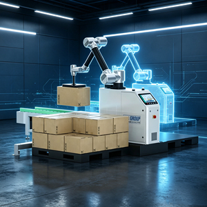 Robot collaboratif de palettisation à 6 axes, empilage automatique de boîtes en carton, cobot, équipement de palettisation pour entrepôt industriel - Product Image 1