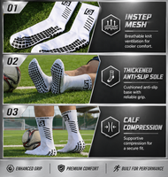 Chaussettes de sport personnalisées avec logo, en Spandex, antidérapantes et respirantes, sur mesure pour l'entraînement de football