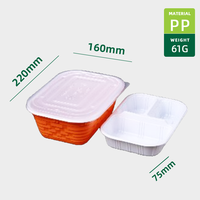 Boîtes alimentaires jetables auto-chauffantes en PP/PS de qualité alimentaire pour plats à emporter, avec compartiments pour sandwichs, pain et sucre – Vente en gros