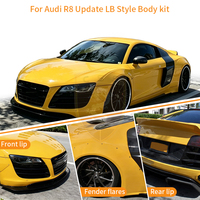 Kit carrosserie pour Audi R8 style LB en fibre de verre : lèvre de pare-chocs avant, jupes latérales, extensions d'ailes, aileron arrière 2008-2015