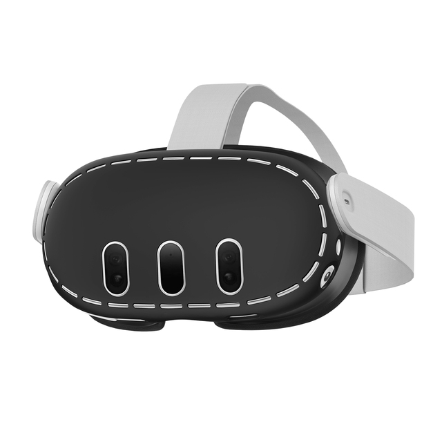 Silicone VR Case Protector for Ouclus Quest 3 Washable Scratch Resistant Case Front Cover Extended VR Accessories Black