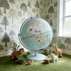 Globo Terráqueo Giratorio de 8 Pulgadas con Temática Animal, Base de Plástico y Metal, Certificado CE/ROHS, Decoración Educativa para Niños con Geografía - Product Image 6