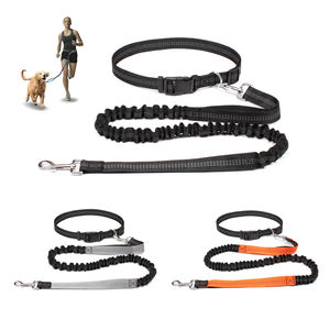 Tali anjing nilon dapat diatur dengan sabuk pinggang & tali dada bebas genggam untuk hewan peliharaan berjalan berlari & Aksesori Jogging dengan tali traksi - Product Image 1