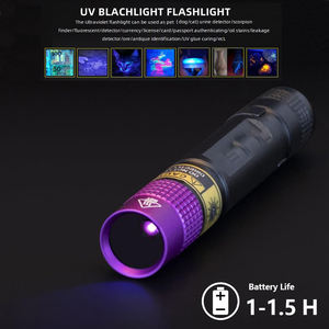 Lampe torche LED UV 365nm pour détection d'urine d'animaux de compagnie et polymérisation de colle, miroir extérieur, ultra-lumineuse, vente en gros - Product Image 2