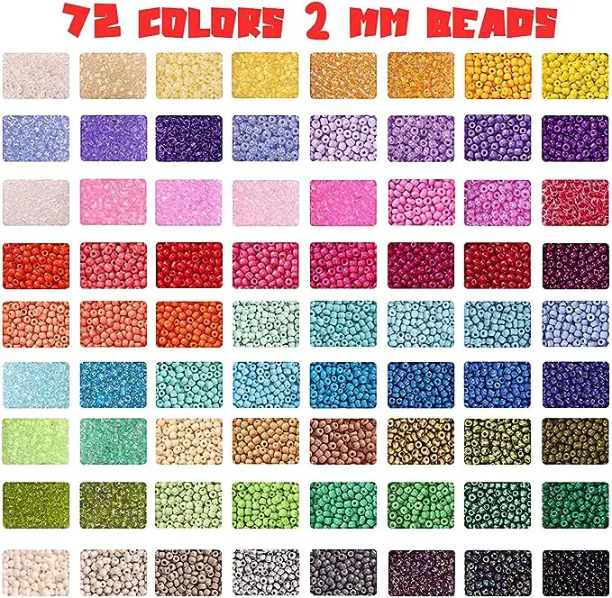 Small Glass Seed Bead Bracelet Making Kit Crystal Lampwork & Glass Beads for Jewelry & Crafts Gifts