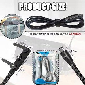 Cable de Carga Rápida de 240W Tipo C con Trenzado de Nailon y Soporte para Teléfono Integrado, Cable de Datos USB-C Plegable en Forma de T para Teléfono Móvil - Product Image 2