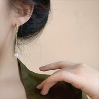 SHDIYAYUN Boucles d'oreilles pendantes en perles d'eau douce naturelles, style minimaliste, très tendance