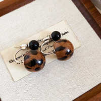 Boucles d'oreilles imprimé léopard Maillard nouvelles boucles d'oreilles explosives de haute qualité boucles d'oreilles tempérament unique de niche