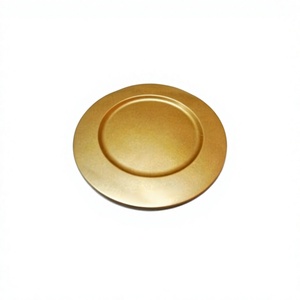 Plato Decorativo de Acero Inoxidable con Acabado Dorado, Duradero, Ecológico, Apto para Lavavajillas y Microondas, para Bodas, Fiestas y Hoteles - Product Image 1