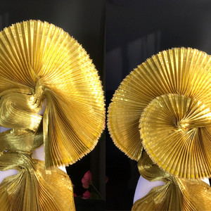 <span class=keywords><strong>ผ้า</strong></span>ออร์แกนซ่าเนื้อเมทัลลิกแบบจีบสำหรับงานออกแบบเสื้อผ้า ฉากถ่ายภาพสร้างสรรค์ และตกแต่งเวที - Product Image 6