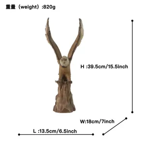 Scultura Realistica di Aquila Calva in Resina con Ali Aperte, Texture Vintage di Intaglio del Legno, Statua Artigianale Appollaiata su Base in Legno Fluttuante - Product Image 6