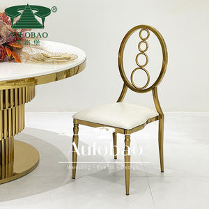 Silla Moderna Apilable de Acero Inoxidable Dorado para Hotel, Comedor, Apartamento, Bodas y Eventos - Product Image 2