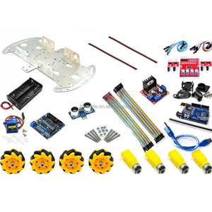 Single layer 4WD aluminum alloy car <b>kit</b> Mecanum Wheel Aluminum Alloy Car <b>DIY</b> Ultrasonic Intelligent Obstacle Avoidance <b>Kits</b> 4WD - Product Image 2