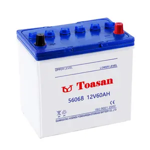 ประสิทธิภาพขนาดเล็ก TOASAN DIN60 12V60AH แห้งชาร์จแบตเตอรี่ยานพาหนะแบตเตอรี่รถแบตเตอรี่