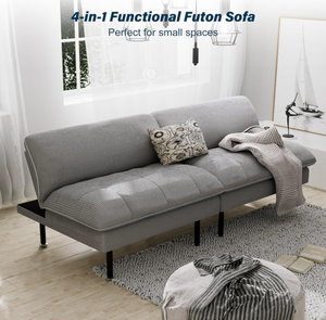 أريكة سرير إسفنجية على شكل حرف L عصرية رائجة، كرسي استرخاء صغير 4 في 1 متعدد الوظائف مع ظهر قابل للتعديل لغرفة المعيشة - Product Image 6