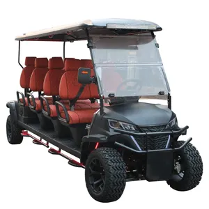 Suministro de aprobación CE, carrito de golf eléctrico hecho a medida de 4 plazas para turistas con neumático todoterreno, carrito de golf eléctrico con CE