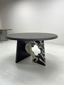 Tavolo da Pranzo di Lusso in Marmo Italiano, Nero Rosa Moderno, Solido, 6 Posti, Montaggio Richiesto, per Casa, Hotel, Soggiorno - Product Image 5