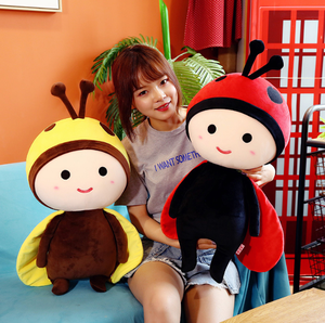 Nouvelle poupée en peluche super douce en forme de coccinelle de dessin animé avec rembourrage en coton PP, jouet en peluche mignon pour enfants, cadeau - Product Image 5