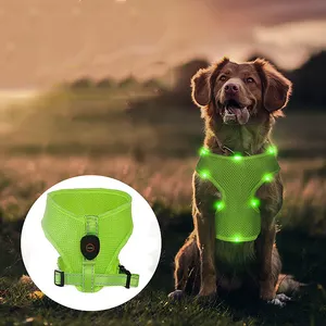 Coleira respirável para cachorros, fabricante ao ar livre, azul, verde, vermelho, led