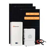 Système d'énergie solaire hybride hors réseau 5KW avec contrôleur MPPT et batterie lithium-ion, package complet