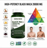 ODM OEM Marque Privée 20000mg Capsules de Maca Noire, Complément Alimentaire Botanique Naturel pour Hommes
