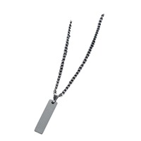 Collier étanche en acier inoxydable avec pendentif géométrique vintage en forme de bâton cubique vertical pour hommes et femmes, idéal pour les fêtes