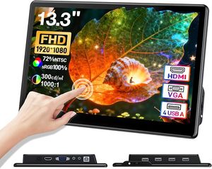 Monitor Portátil de 13.3 Pulgadas con Pantalla Táctil, Admite Táctil Capacitivo de <span class=keywords><strong>10</strong></span> Puntos. Admite Multitáctil, el Tacto es Sensible - Product Image 2