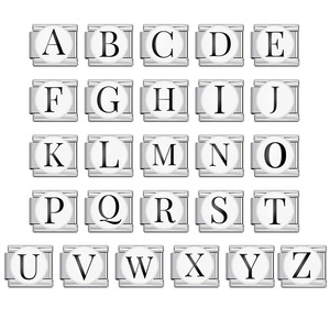 Pulsera de Acero Inoxidable Personalizada con Dijes Italianos, Cadena de Mano con Dijes Redondos con Letras, DIY para Mujer, Regalos de Navidad - Product Image 3