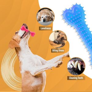 Dog <b>Teeth</b> Cleaning Chew <b>Toy</b> Bone Shape Durable Bite Resistant Eco-Friendly Fashion Rubber <b>Toy</b> for Dogs - Product Image 3