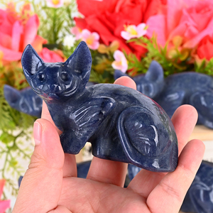Vente en gros d'usine : Animaux en cristal naturel, sculpture de chat Sphynx, chat en cristal Reiki pour la décoration - Product Image 5