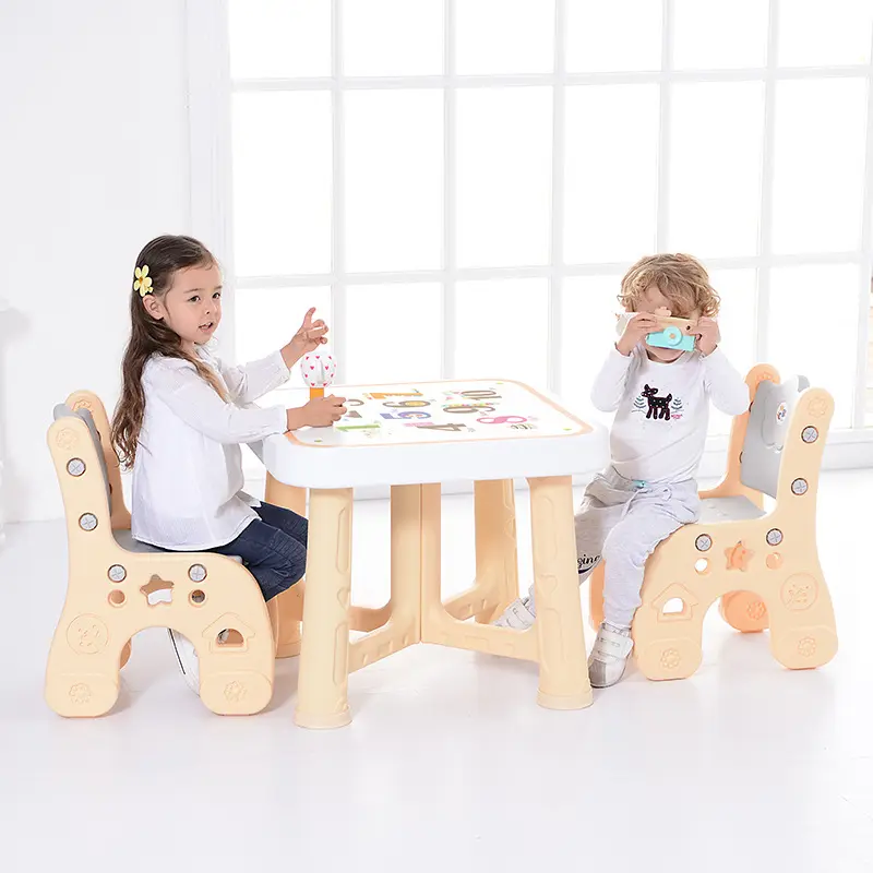 Meubles pour enfants, étude ergonomique, lecture, table et chaise pour enfants avec fonction de planche à dessin, matériau HDPE