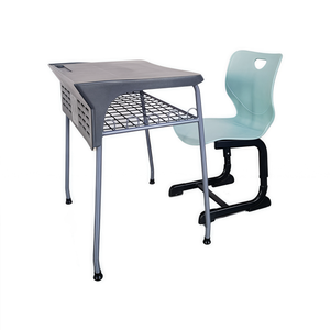 Ensemble Chaise <span class=keywords><strong>de</strong></span> Bureau Ergonomique Confortable pour Étudiant, Table Moderne en Plastique ABS, Mobilier <span class=keywords><strong>de</strong></span> <span class=keywords><strong>Classe</strong></span> Scolaire avec Roulettes et Panier à Livres en Métal - Product Image 5