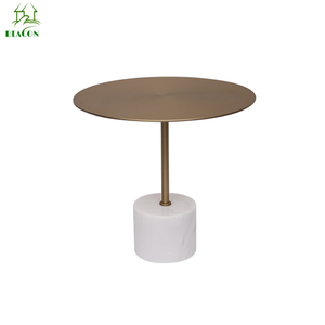 Ý thiết kế bên dịch vụ uống Bàn đồ nội thất phòng khách cuối bàn đá cẩm thạch cơ sở vàng thép không gỉ Bàn cà phê nhỏ - Product Image 4