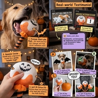 Ensemble de jouets en peluche pour chien Halloween, comprenant des jouets couineurs, des chauves-souris, des citrouilles, des yeux, des sucettes et des paniers de bonbons, jouets à mâcher pour animaux de compagnie pour les fêtes, vente en gros