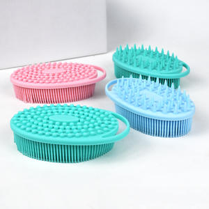 Cepillo de silicona 2 en 1 para ducha y champú, masajeador de cuero cabelludo para seco y húmedo, accesorio exfoliante de baño para hombres y mujeres - Product Image 4