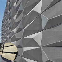 Système de façade de bâtiment commercial au design moderne, panneaux et planches en alliage d'aluminium pour une utilisation en extérieur, pour les centres commerciaux et les hôpitaux