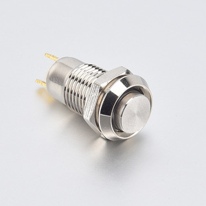 Interrupteur à bouton-poussoir miniature 3A 220V avec LED, tête haute 8mm, en acier inoxydable, étanche IP65, momentané ou à rétention, 1NO1NC YUHE - Product Image 1