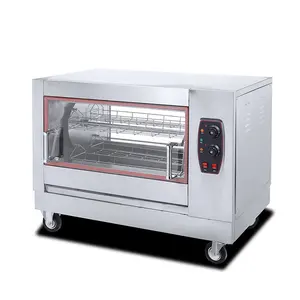 Stainless Steel 8-12 Ayam Gas Ayam Memanggang Oven Broasted Ayam Mesin Bbq Rotisserie