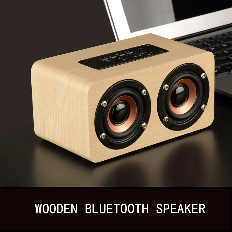 2022 New 3D Stereo Wooden Sound Box Portable Mini PC Wireless Speaker With